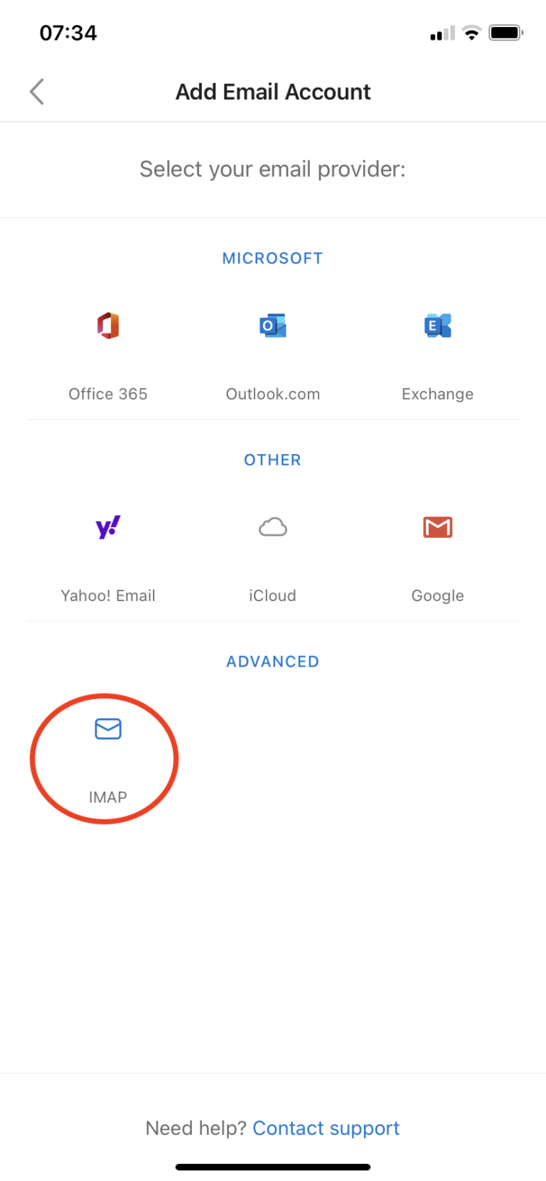 Apple iPhone Outlook email configuration POST Technologies