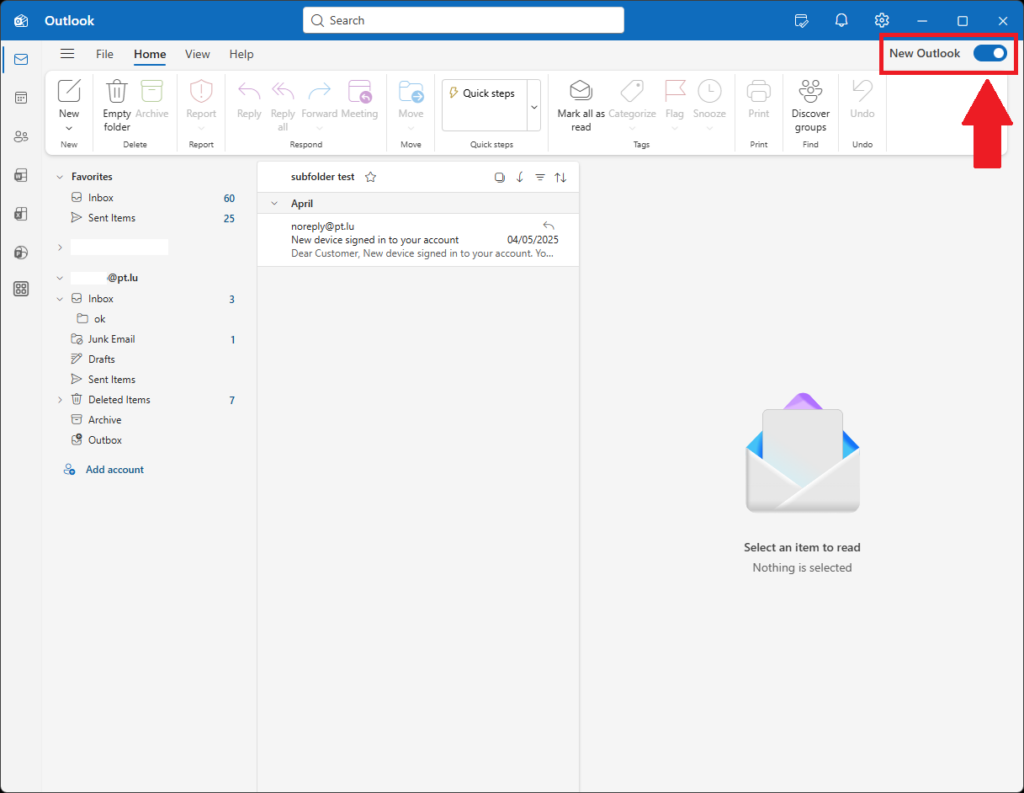 Revenir à la version classique d’Outlook | POST Technologies Documentation